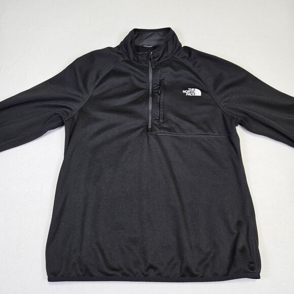 North Face Mens Jacket Canyonlands Black 1/2 Zip Pullover Lightweight Fleece M - Picture 1 of 16